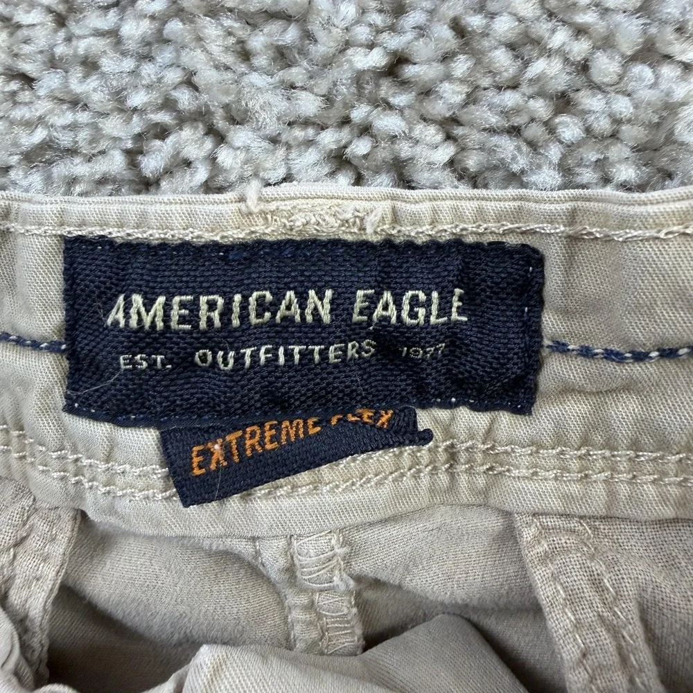 American Eagle Outfitters Chino Shorts Mens 30 Beige Extreme Flex Slim Fit